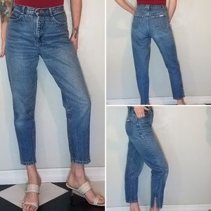 Vintage early 90s Bonjour cropped ankle zip mom jeans